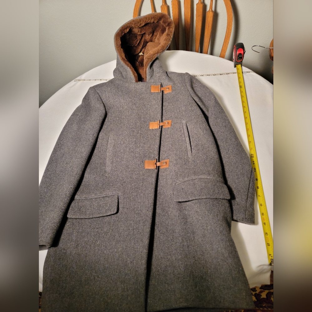 Sandro (Paris) - Grey - Sheep Shearling Pea coat - Size 36